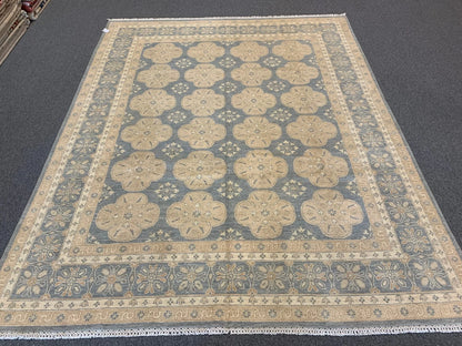 8X10 Oushak Soft Blue/Ivory Handmade Wool Rug # 11451