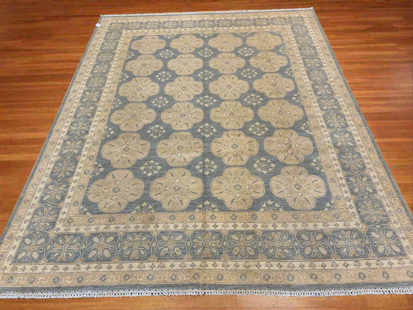 8X10 Oushak Soft Blue/Ivory Handmade Wool Rug # 11451