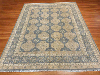 8X10 Oushak Soft Blue/Ivory Handmade Wool Rug # 11451