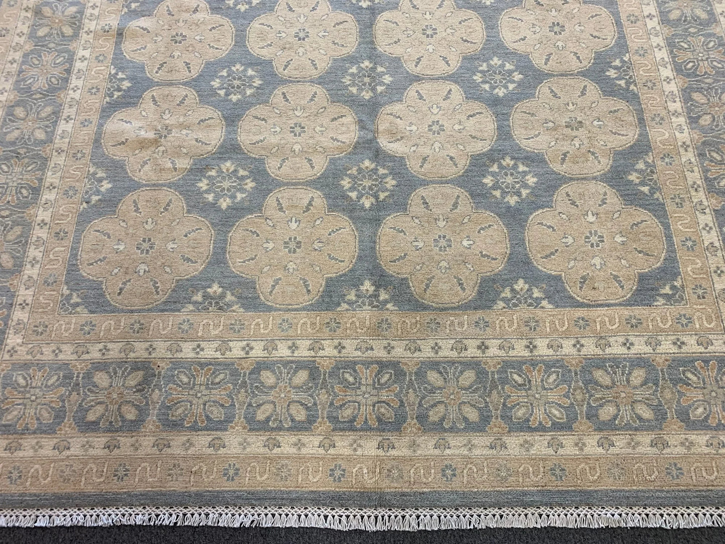 8X10 Oushak Soft Blue/Ivory Handmade Wool Rug # 11451