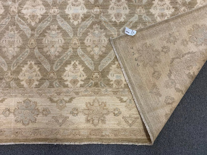 8X10 Oushak Soft Green/Ivory Handmade Wool Rug # 9837