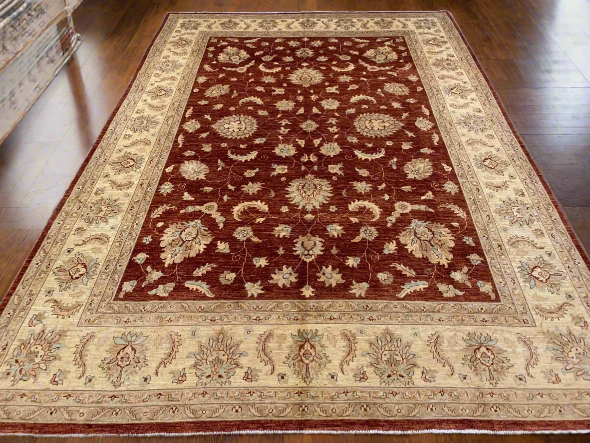 Rest/Ivory 9X13 Oushak Ziegler Handmade Wool Rug # 7912