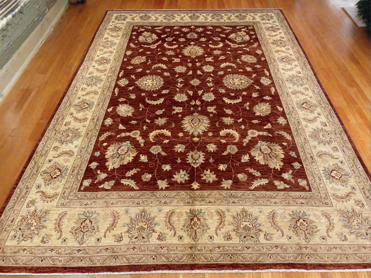 Rest/Ivory 9X13 Oushak Ziegler Handmade Wool Rug # 7912