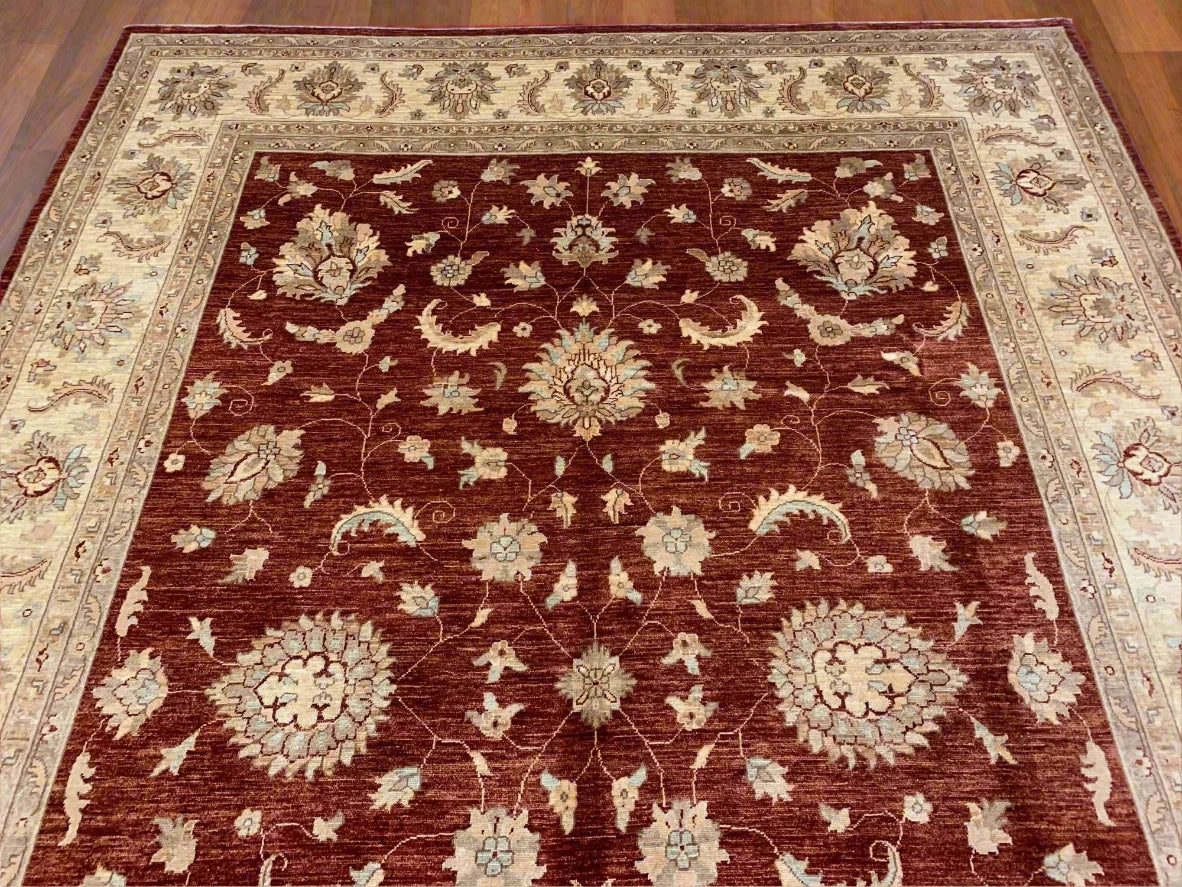 Rest/Ivory 9X13 Oushak Ziegler Handmade Wool Rug # 7912