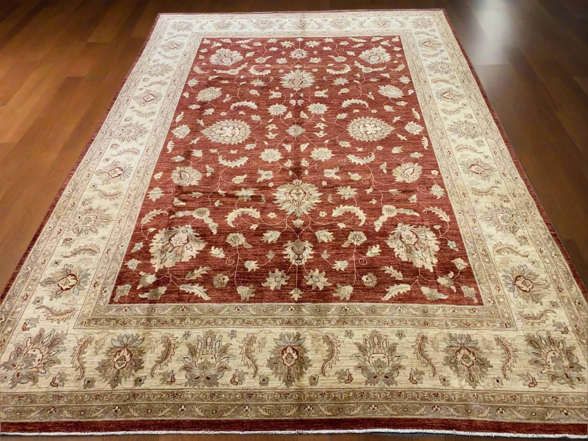 Rest/Ivory 9X13 Oushak Ziegler Handmade Wool Rug # 7912