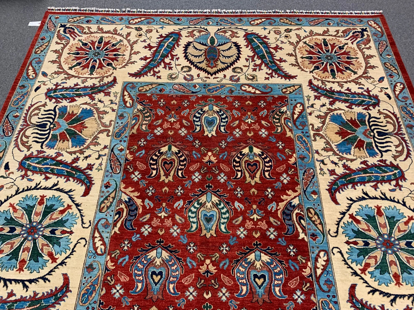 Red/Beige Mahal 9X12 Handmade Wool Rug # 11261
