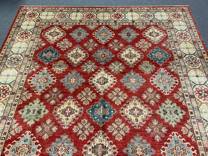 Super Kazak 9X12 Handmade Wool Rug # 9855