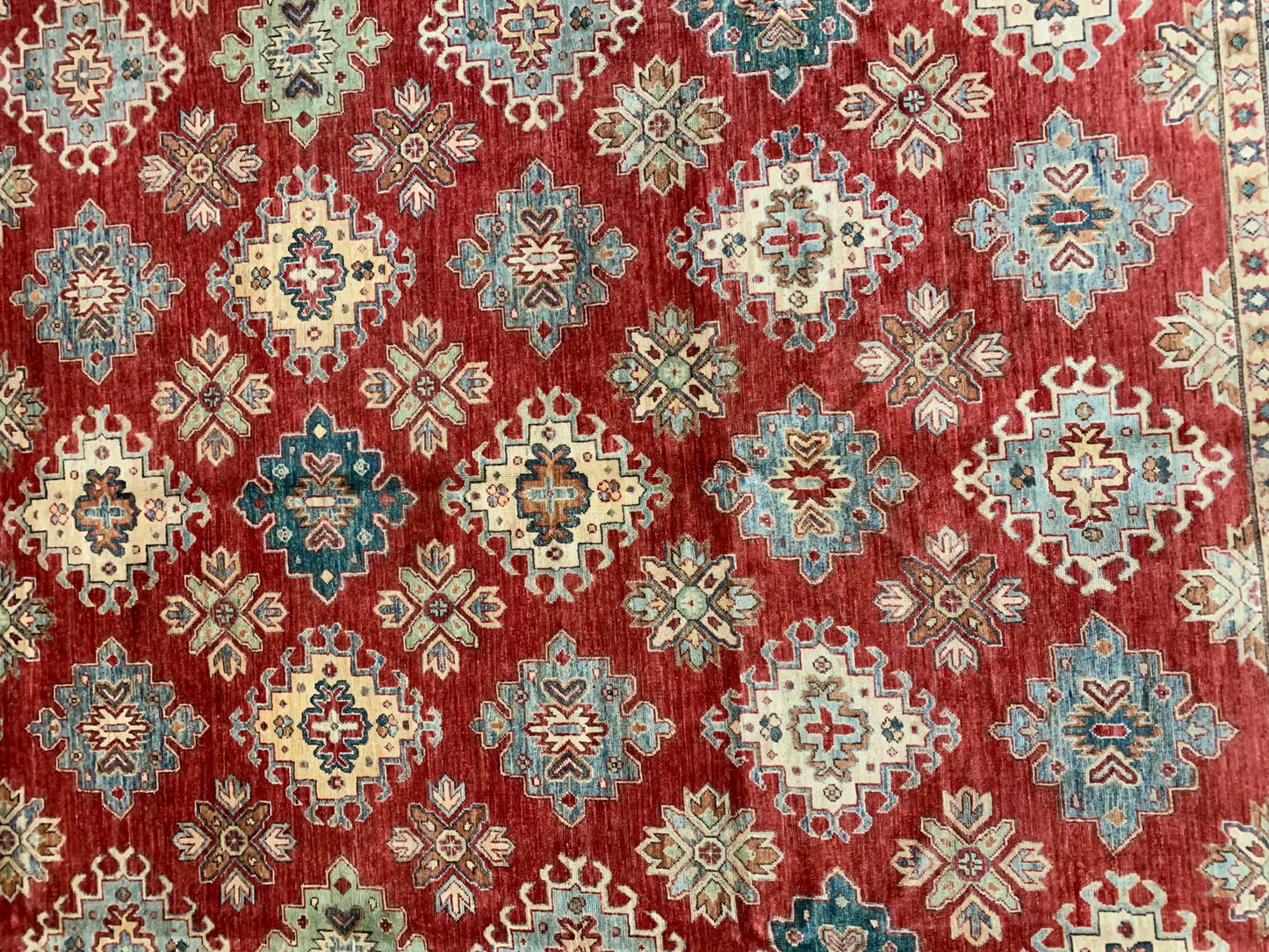 Super Kazak 9X12 Handmade Wool Rug # 9855