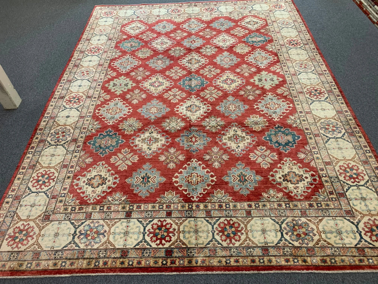 Super Kazak 9X12 Handmade Wool Rug # 9855