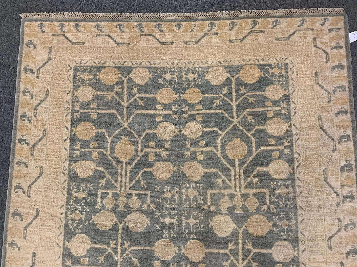 Oushak Ivory/Gray 5X7 Handmade Wool Rug # 11566