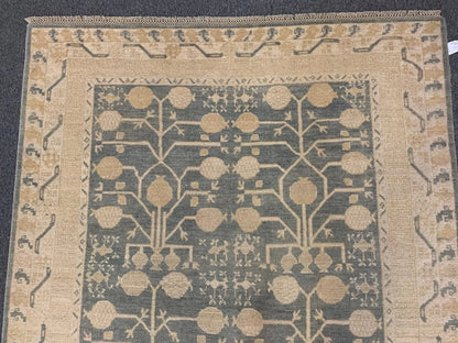 Oushak Ivory/Gray 5X7 Handmade Wool Rug # 11566