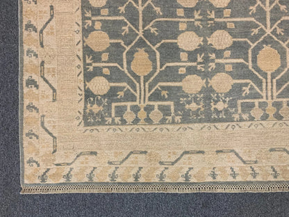 Oushak Ivory/Gray 5X7 Handmade Wool Rug # 11566