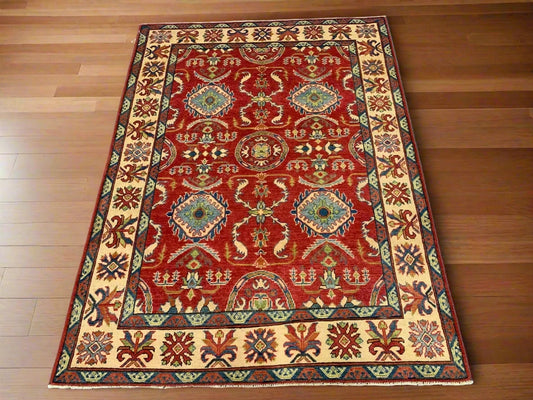 Kazak Rest 5X7 Handmade Wool Rug # 9446