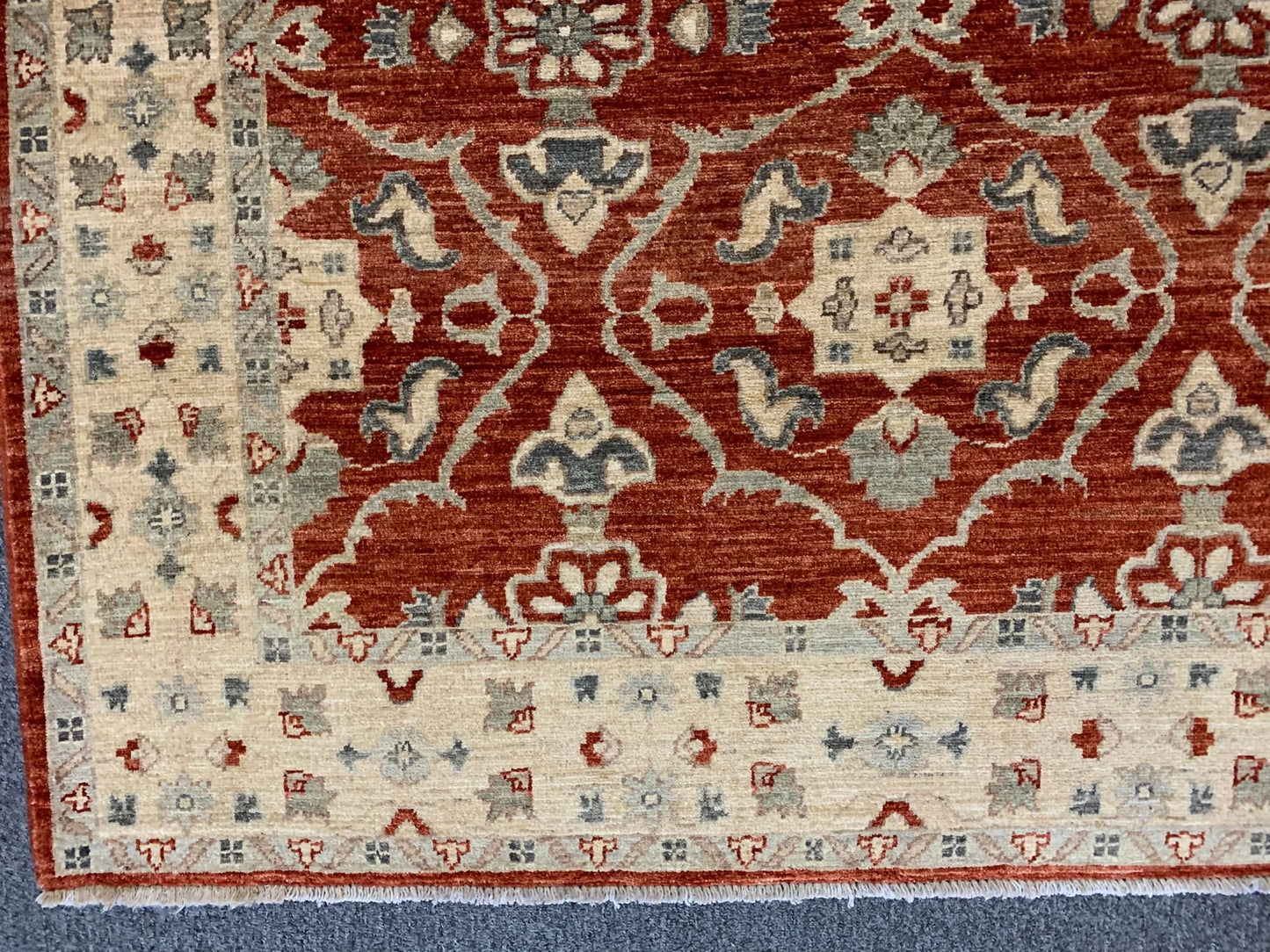 Oushak Rest/Ivory 5X7 Handmade Wool Rug # 11123