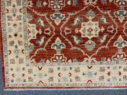 Oushak Rest/Ivory 5X7 Handmade Wool Rug # 11123