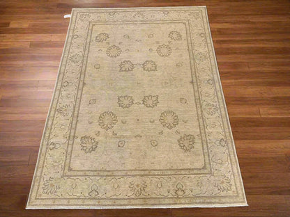 Oushak Ivory/antique looks 5X7 Handmade Wool Rug # 9605