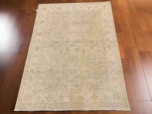 Oushak Ivory/antique looks 5X7 Handmade Wool Rug # 9818