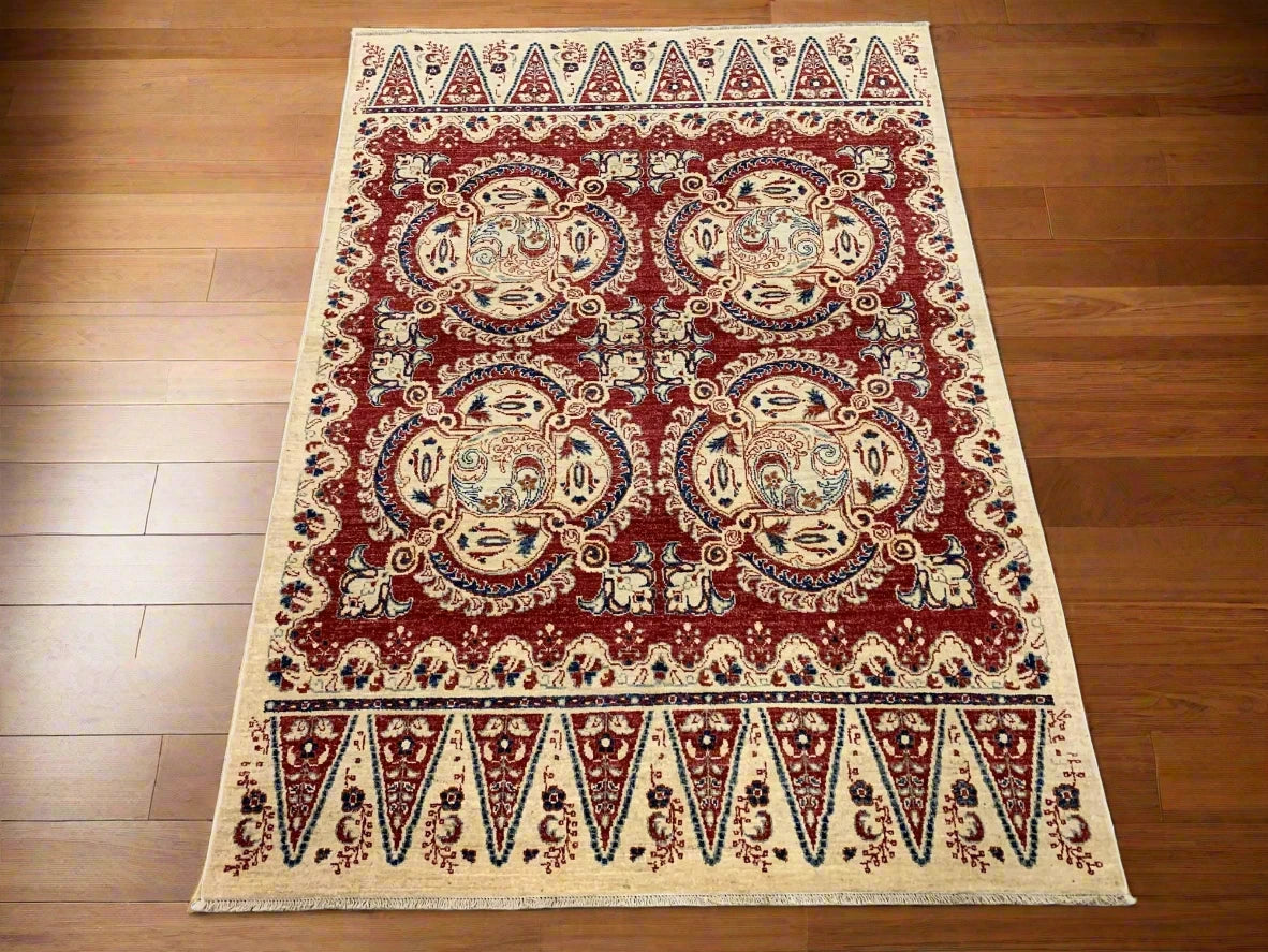 Tribal Multicolor 5X7 Aryana Handmade Wool Rug # 9169