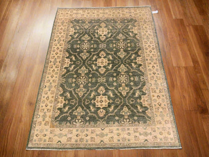 Oushak antique Green 5X7 Handmade Wool Rug # 10467