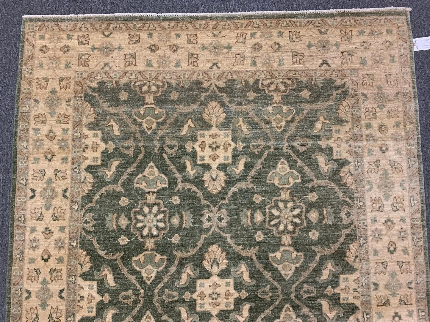 Oushak antique Green 5X7 Handmade Wool Rug # 10467