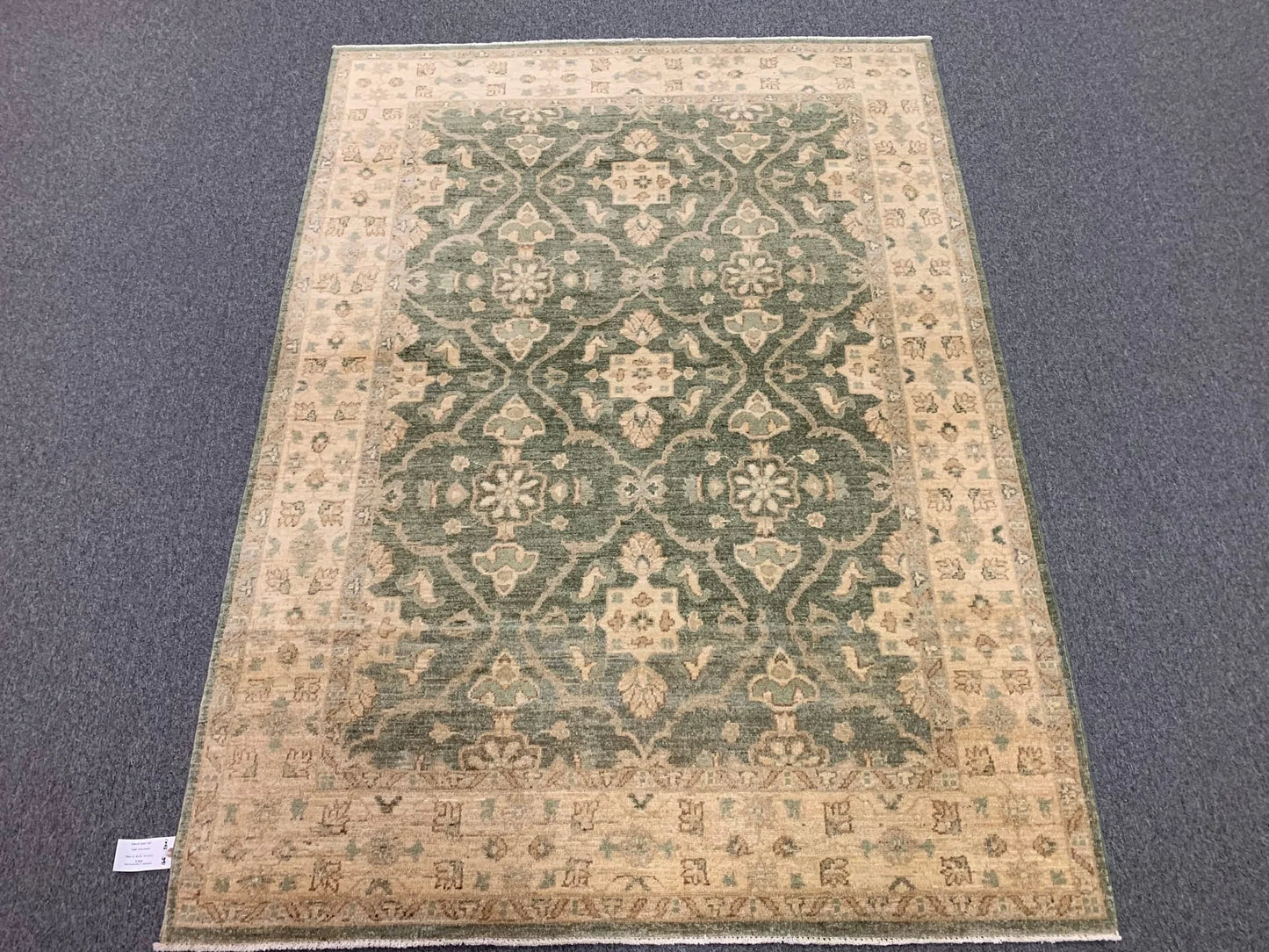 Oushak antique Green 5X7 Handmade Wool Rug # 10467