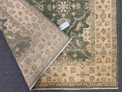 Oushak antique Green 5X7 Handmade Wool Rug # 10467