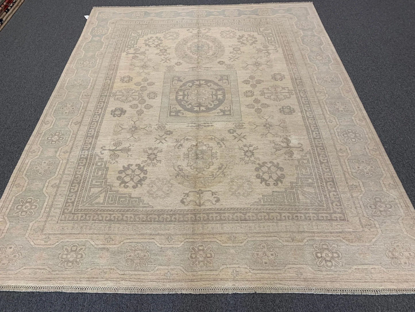 8X10 Oushak Soft Gray/Ivory Handmade Wool Rug # 11391