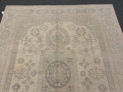 8X10 Oushak Soft Gray/Ivory Handmade Wool Rug # 11391