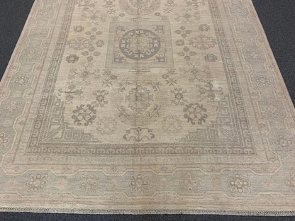 8X10 Oushak Soft Gray/Ivory Handmade Wool Rug # 11391