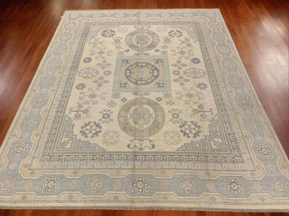 8X10 Oushak Soft Gray/Ivory Handmade Wool Rug # 11443