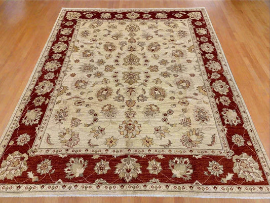 8X10 Oushak Chobi Ivory/ Rest Handmade Wool Rug # 7747