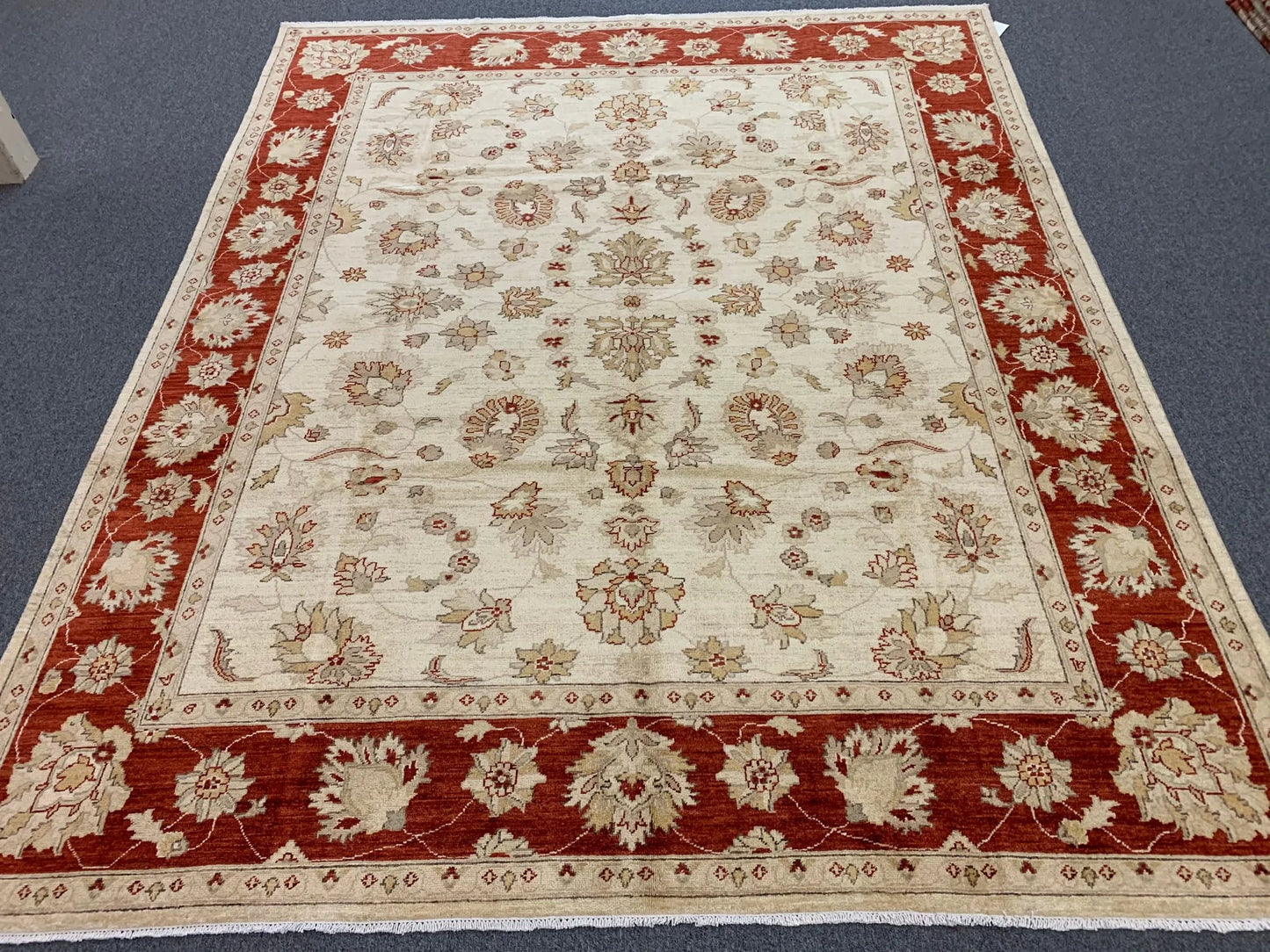 8X10 Chobi Ivory/ Rest Handmade Wool Rug # 7747