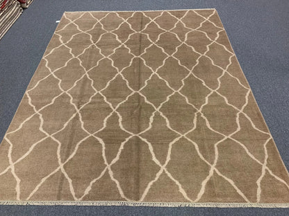 8X10 Modern Natural Wool Color Handmade Rug # 11484