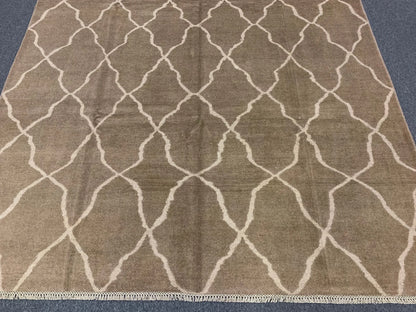 8X10 Modern Natural Wool Color Handmade Rug # 11484