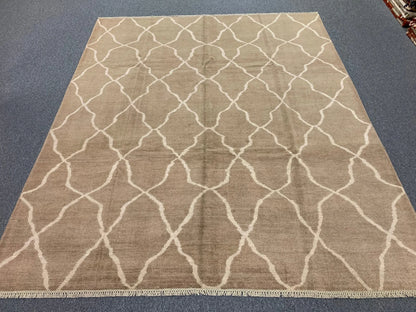 8X10 Modern Natural Wool Color Handmade Rug # 11484