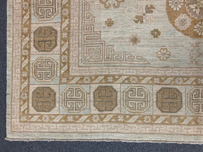 Beige/Soft Green 8X10 Oushak Handmade Wool Rug # 11200