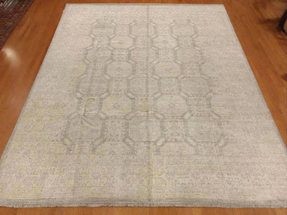 8X10 Oushak Soft Gray/Ivory Handmade Wool Rug # 11390