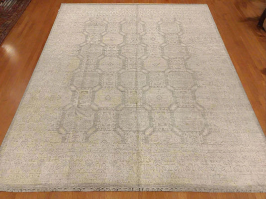 8X10 Oushak Soft Gray/Ivory Handmade Wool Rug # 11390