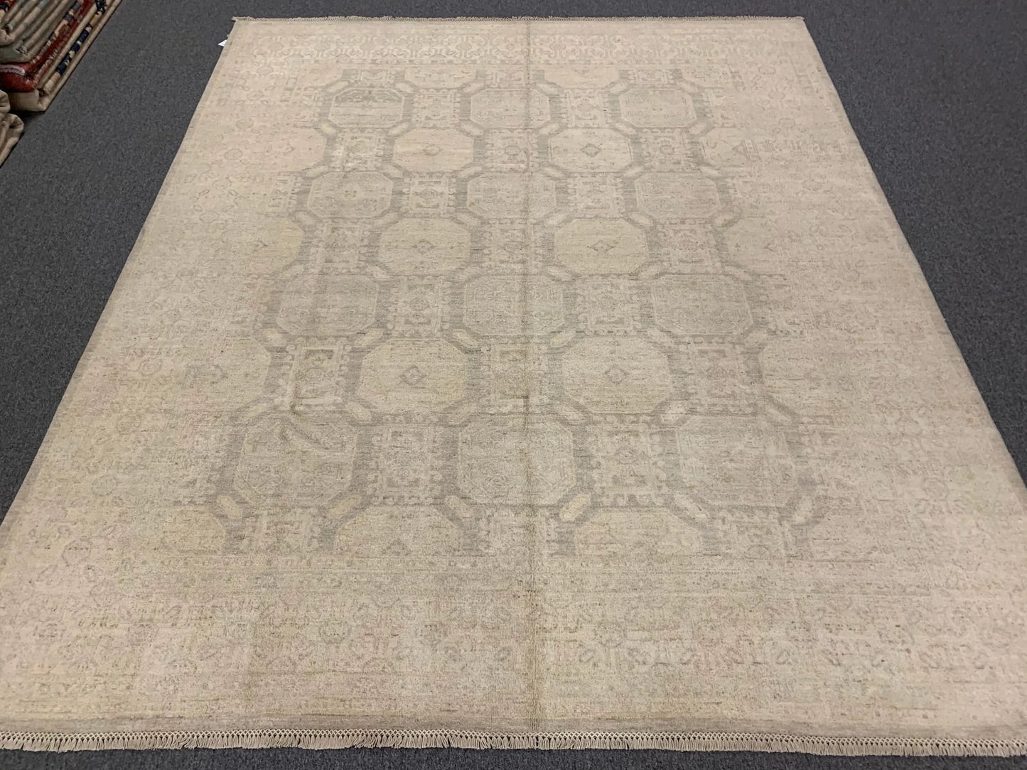 8X10 Oushak Soft Gray/Ivory Handmade Wool Rug # 11390