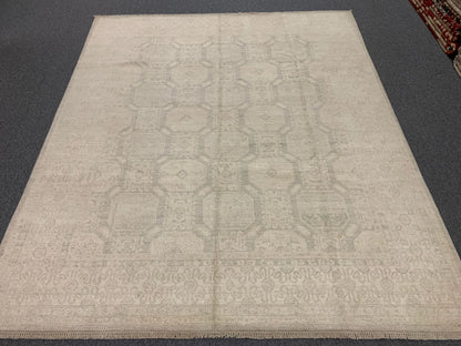 8X10 Oushak Soft Gray/Ivory Handmade Wool Rug # 11390