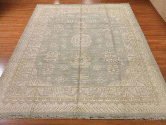 8X10 Oushak Soft Gray Handmade Wool Rug # 11515