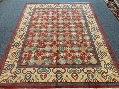 8X10 Kazak Rest/Blue Handmade Wool Rug # 10028