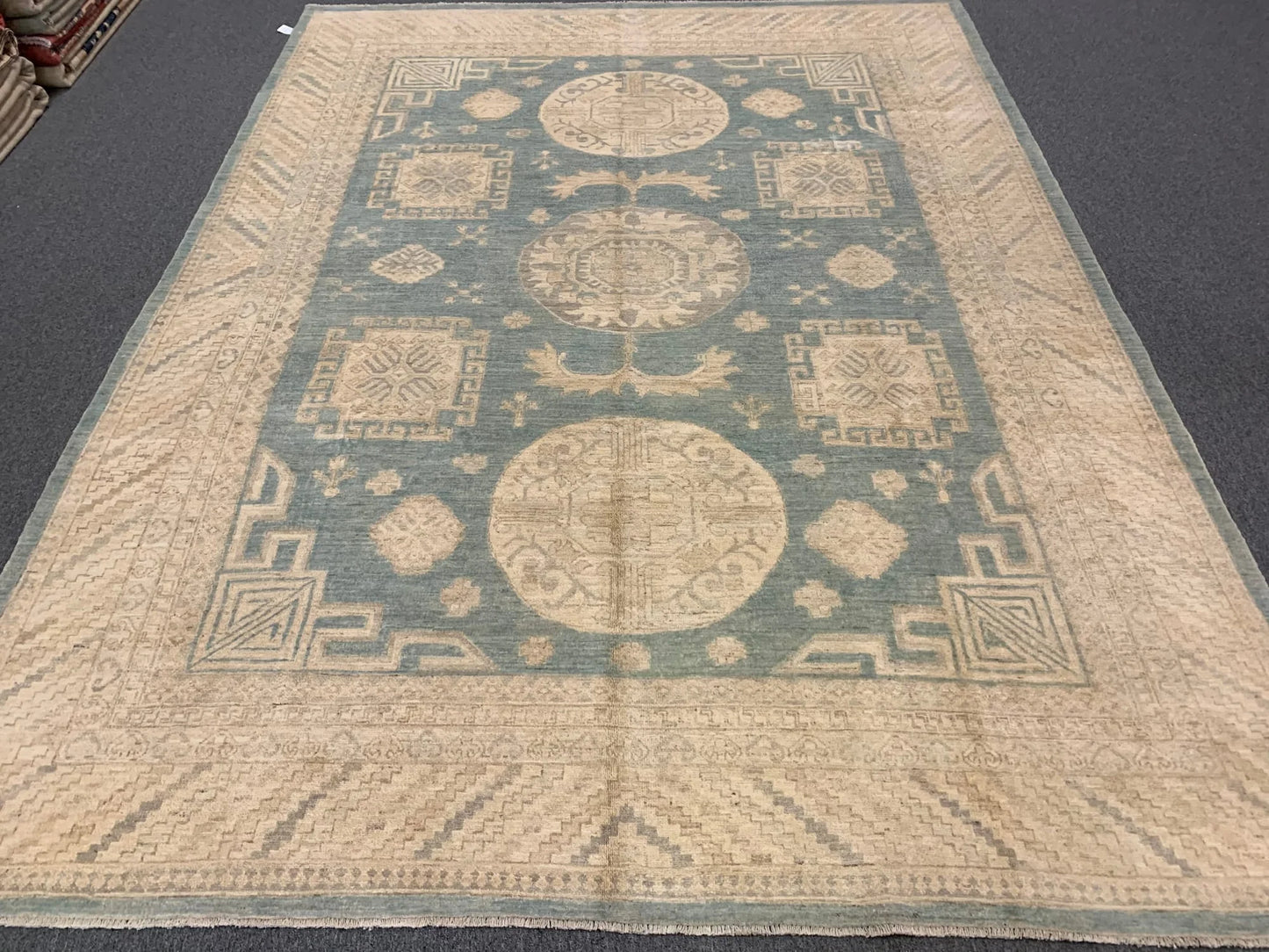 Soft Light blue 9X12 Oushak Handmade Wool Rug # 11151