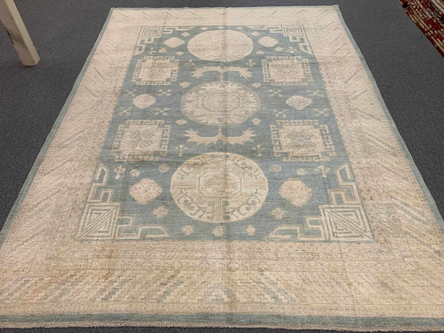 Soft Light blue 9X12 Oushak Handmade Wool Rug # 11151