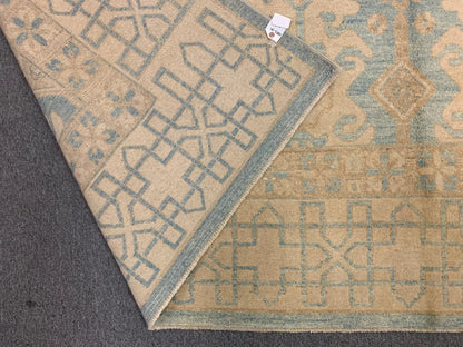 Light Blue Oushak 10X14 Handmade Wool Rug # 10883