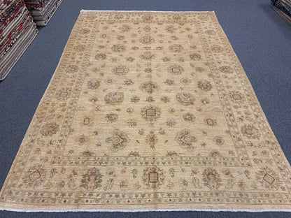 Ivory Ziegler 8X12 Handmade Wool Rug # 8887