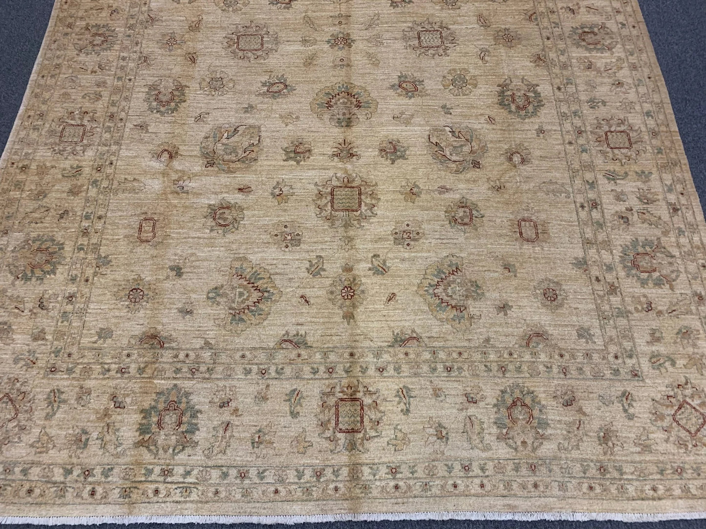 Ivory Ziegler 8X12 Handmade Wool Rug # 8887