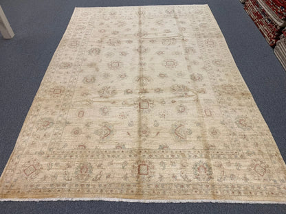 Ivory Ziegler 8X12 Handmade Wool Rug # 8887