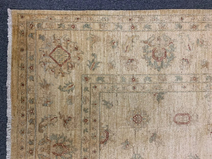 Ivory Ziegler 8X12 Handmade Wool Rug # 8887