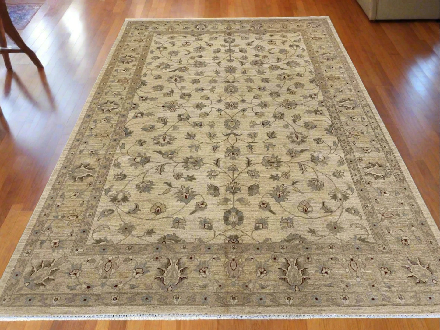 Ivory/Gold Oushak 8X11 Ziegler Handmade Wool Rug # 7960